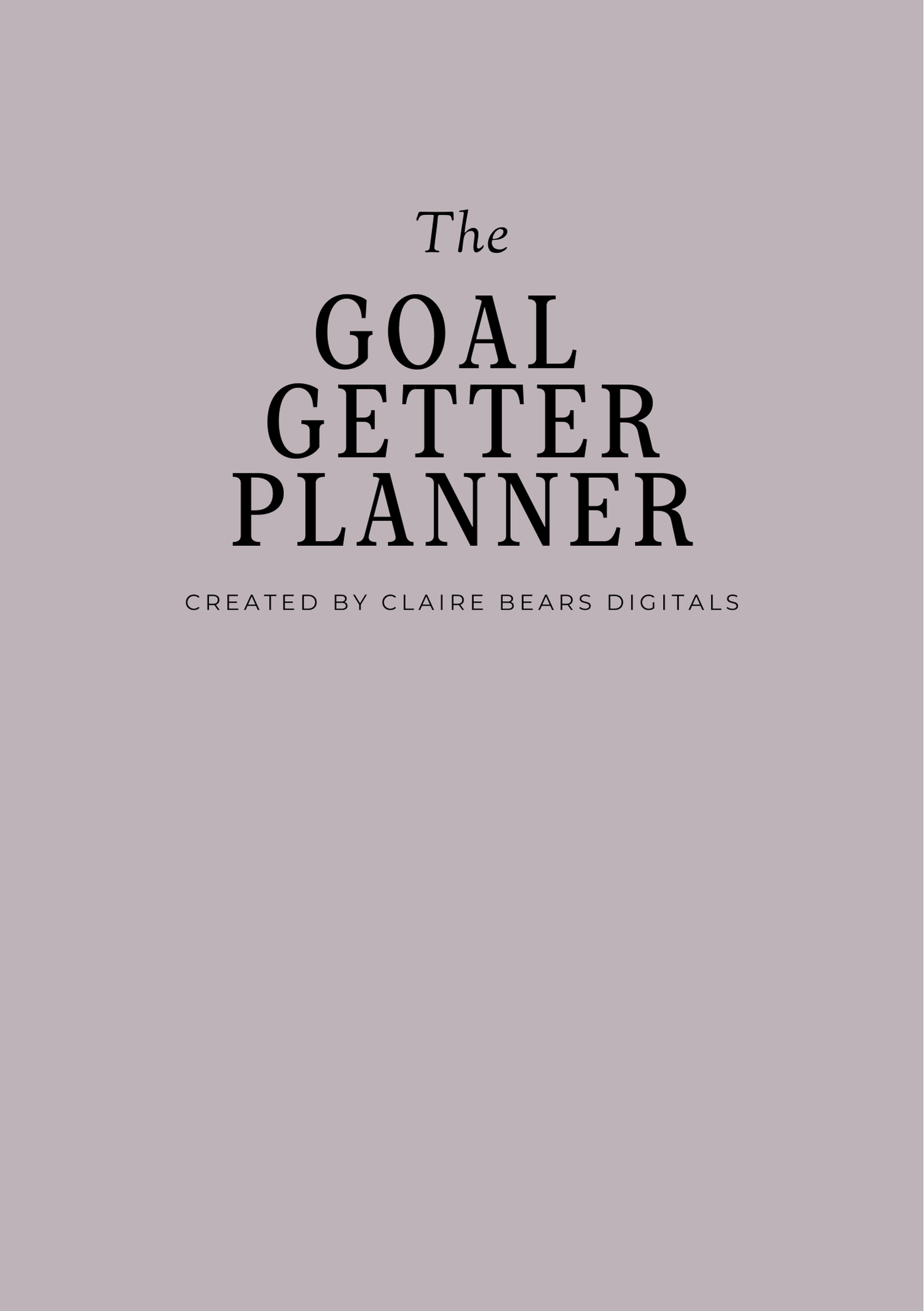 The Goal Getter Planner